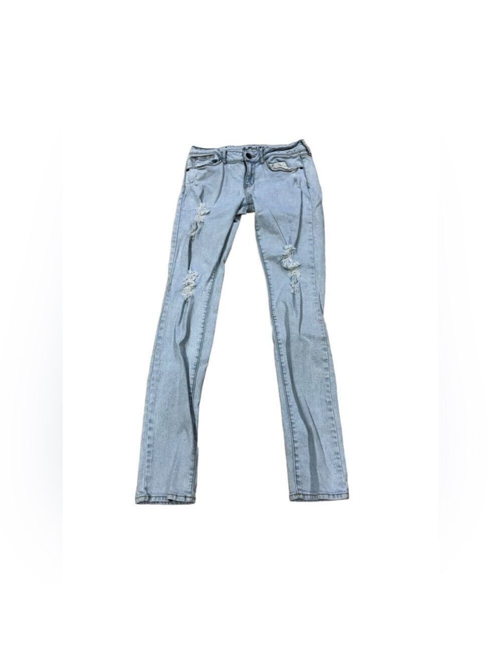 Bullhead Black Light Wash Skinniest Blue Denim Stretch Jeans
